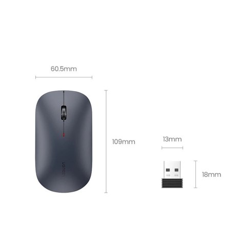 Myszka bezprzewodowa Ugreen MU001 optyczna USB - czarna