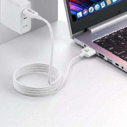 TECH-PROTECT MMC01 ULTRABOOST MAGNETIC MACBOOK CABLE TYPE-C TO MAGSAFE 3 140W 200CM WHITE