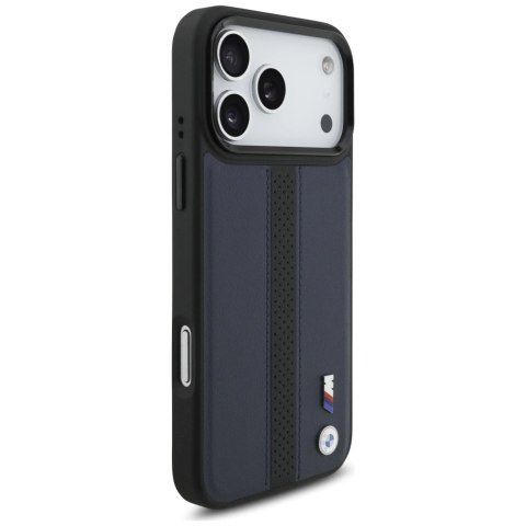 Etui BMW M Perforated Stripe Logo MagSafe na iPhone 17 Pro Max - granatowe