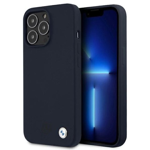 Etui BMW Silicone Signature na iPhone 13 Pro Max 6,7" - granatowe