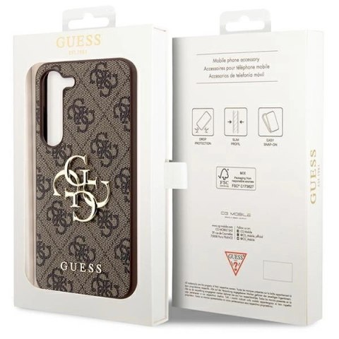 Etui Guess 4G Big Metal Logo na Samsung Galaxy S23 - brązowe