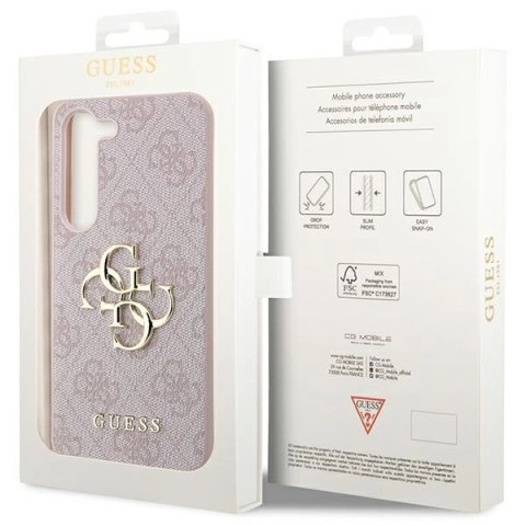 Etui Guess 4G Big Metal Logo na Samsung Galaxy S23 - różowe