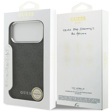 Etui Guess 4G Classic Logo MagSafe na iPhone 17 Pro Max - czarne