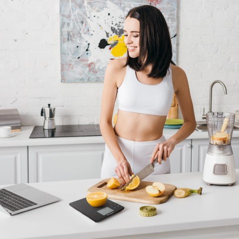 Waga kuchenna Wozinsky WIK-10 inteligentna z wyświetlaczem cyfrowym Bluetooth aplikacja - czarna