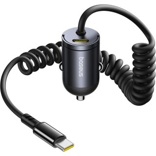 Baseus Mini ładowarka samochodowa Tiny Star (w zestawie kabel C+C) 30W czarna