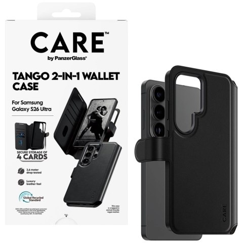 Etui CARE by PanzerGlass Tango 2w1 Wallet na Samsung Galaxy S26 Ultra - czarne