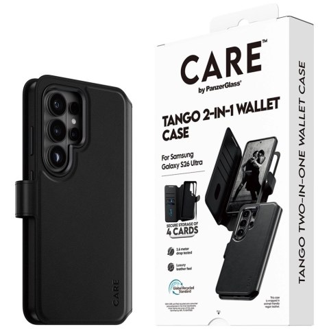 Etui CARE by PanzerGlass Tango 2w1 Wallet na Samsung Galaxy S26 Ultra - czarne