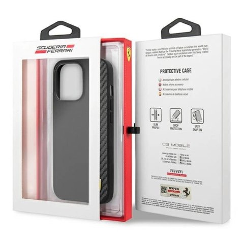 Etui Ferrari On Track Carbon Stripe na iPhone 13 / 13 Pro - czarne