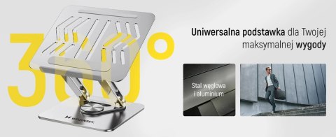 Podstawka pod laptopa, tablet Wozinsky WRS-CPY84SS aluminiowa + Gratis! podstawka do smartfona - srebrna