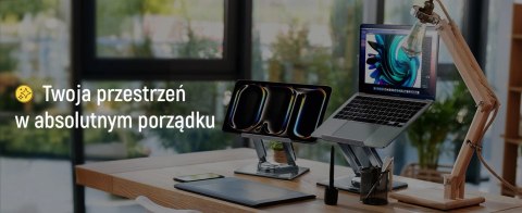 Podstawka pod laptopa, tablet Wozinsky WRS-CPY84SS aluminiowa + Gratis! podstawka do smartfona - srebrna