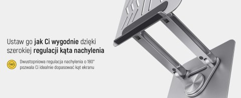 Podstawka pod laptopa, tablet Wozinsky WRS-CPY84SS aluminiowa + Gratis! podstawka do smartfona - srebrna