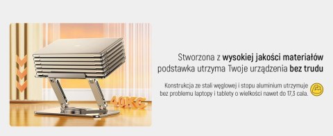 Podstawka pod laptopa, tablet Wozinsky WRS-CPY84SS aluminiowa + Gratis! podstawka do smartfona - srebrna