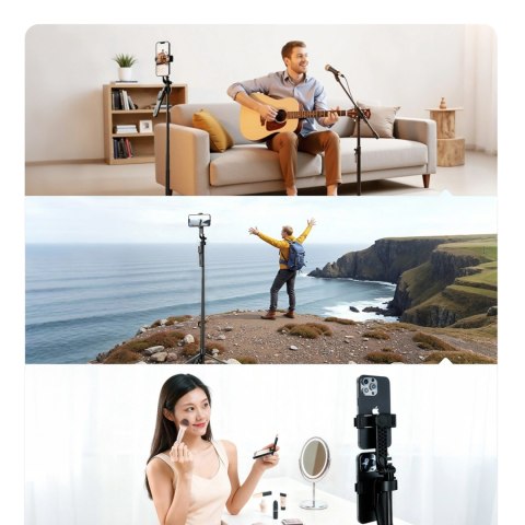 Selfie stick Phone/Camera Holder for Live Streaming with Overhead Shot Mode