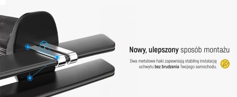 Uchwyt samochodowy Wozinsky WCT5-Q6S2Y z ładowarką indukcyjną Qi/MagSafe 15W na kratkę wentylacji z wentylatorem - czarny