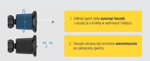 Uchwyt samochodowy Wozinsky WCT5-Q6S2Y z ładowarką indukcyjną Qi/MagSafe 15W na kratkę wentylacji z wentylatorem - czarny