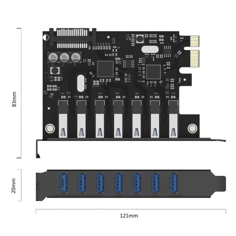Expansion Card 7-Port USB 3.0PCI-E Desktop Chassis