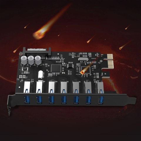 Expansion Card 7-Port USB 3.0PCI-E Desktop Chassis