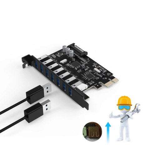 Expansion Card 7-Port USB 3.0PCI-E Desktop Chassis