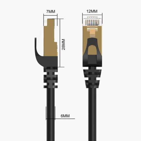 Kabel sieciowy Ethernet Orico PUG-C7 CAT7 10Gbps RJ45 internetowy LAN okrągły 1 m - czarny