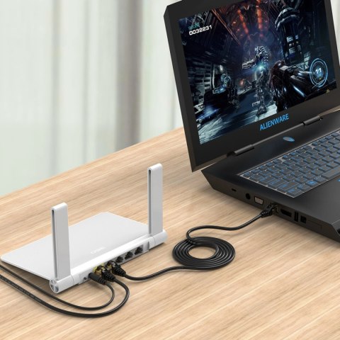 Kabel sieciowy Ethernet Orico PUG-C7 CAT7 10Gbps RJ45 internetowy LAN okrągły 1 m - czarny