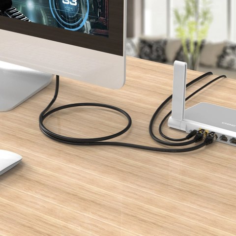 Kabel sieciowy Ethernet Orico PUG-C7 CAT7 10Gbps RJ45 internetowy LAN okrągły 1 m - czarny