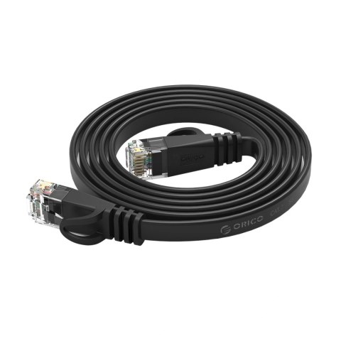 Kabel sieciowy Ethernet Orico PUG-C7B CAT7 10Gbps RJ45 internetowy LAN płaski 1 m - czarny