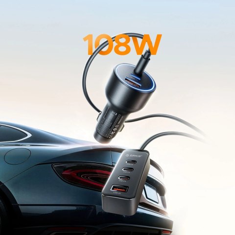 Ładowarka samochodowa ORICO ChargeClip 90W 2A4C Back Clip Multi-Port Car Charger