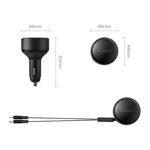 Ładowarka samochodowa ORICO Dual Stretch 60W Split Extension Retractable Car Charger