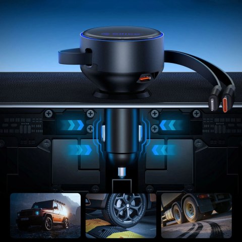 Ładowarka samochodowa ORICO Dual Stretch 60W Split Extension Retractable Car Charger