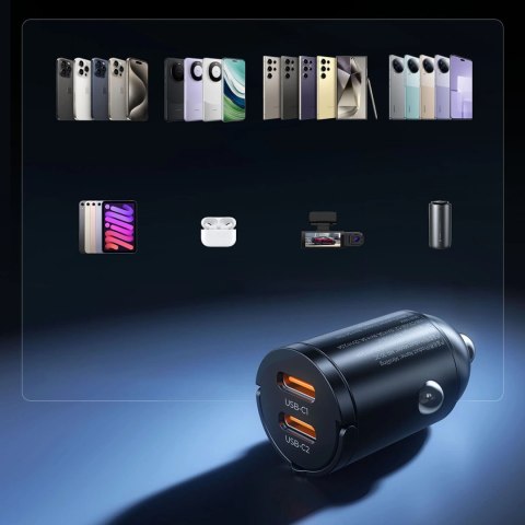 Ładowarka samochodowa ORICO MiniRing 30W Dual USB-C Zinc Alloy Car Charger