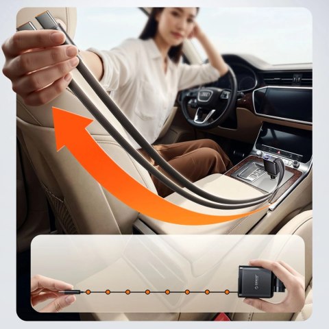 Ładowarka samochodowa ORICO Twin Reach 45W 1A3C Dual Retractable Car Charger