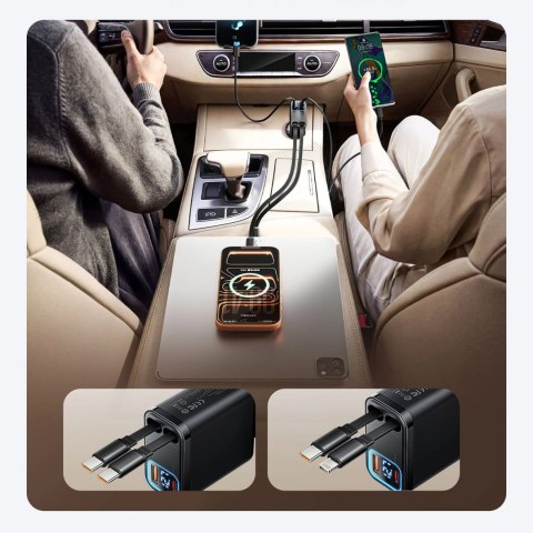 Ładowarka samochodowa ORICO Twin Reach 45W 1A3C Dual Retractable Car Charger