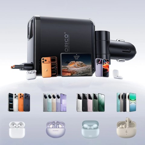Ładowarka samochodowa ORICO Twin Reach 45W 1A3C Dual Retractable Car Charger