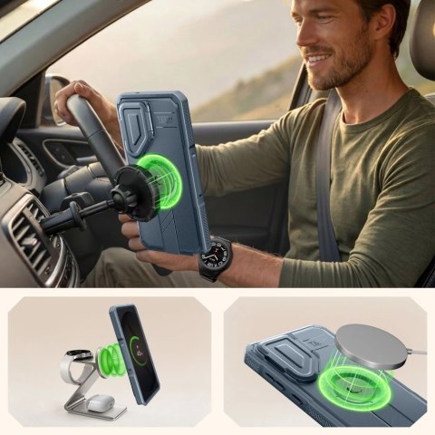 Etui Tech-Protect Kevlar MagSafe 2-Set na Samsung Galaxy S26 Ultra - niebieskie