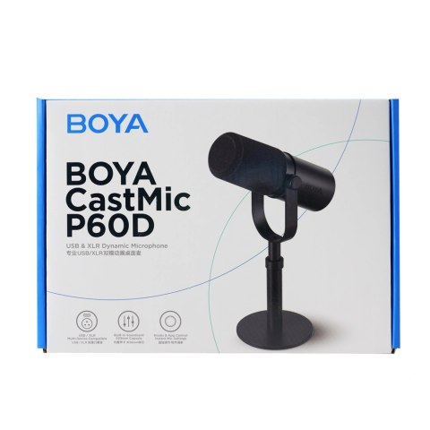 Mikrofon studyjny BOYA CastMic P60D stojący przewodowy USB XLR - czarny