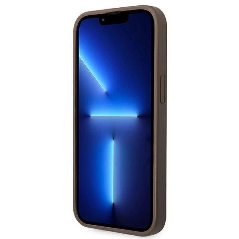 Etui Guess 4G Big Metal Logo na iPhone 14 - brązowe