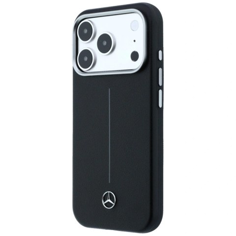 Etui Mercedes Leather Semi Wrap Iconic Line MagSafe na iPhone 17 Pro Max - czarne