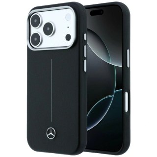 Etui Mercedes Leather Semi Wrap Iconic Line MagSafe na iPhone 17 Pro - czarne