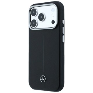 Etui Mercedes Leather Semi Wrap Iconic Line MagSafe na iPhone 17 Pro - czarne