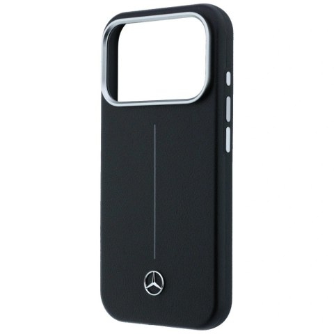 Etui Mercedes Leather Semi Wrap Iconic Line MagSafe na iPhone 17 Pro - czarne