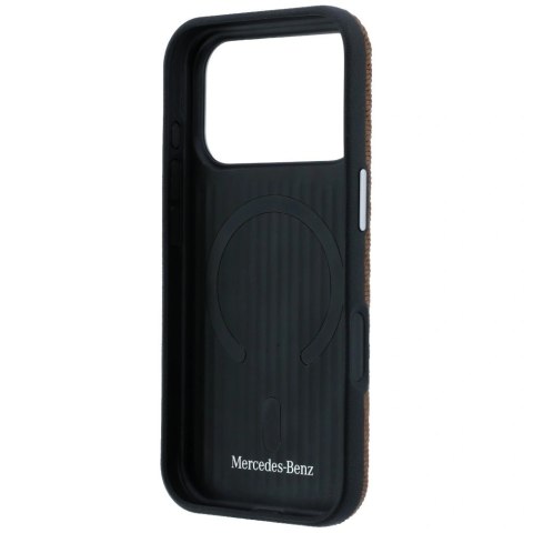Etui Mercedes Leather Semi Wrap Wood Effect MagSafe na iPhone 17 Pro Max - brązowe
