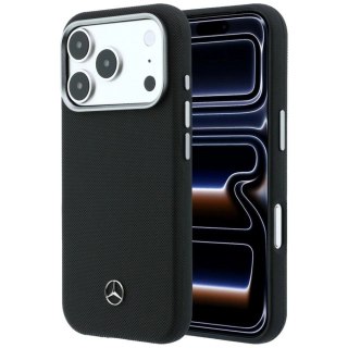 Etui Mercedes Leather Semi Wrap Wood Effect MagSafe na iPhone 17 Pro Max - czarne