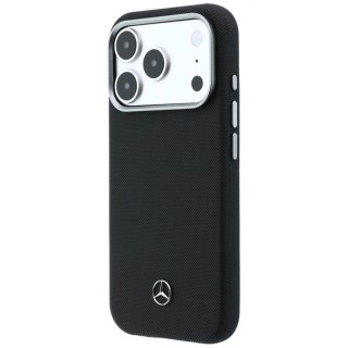Etui Mercedes Leather Semi Wrap Wood Effect MagSafe na iPhone 17 Pro Max - czarne