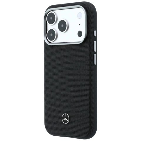 Etui Mercedes Leather Semi Wrap Wood Effect MagSafe na iPhone 17 Pro Max - czarne
