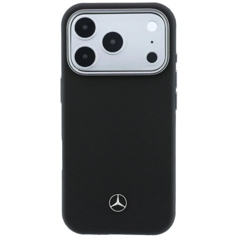 Etui Mercedes Leather Semi Wrap Wood Effect MagSafe na iPhone 17 Pro Max - czarne