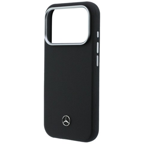 Etui Mercedes Leather Semi Wrap Wood Effect MagSafe na iPhone 17 Pro Max - czarne