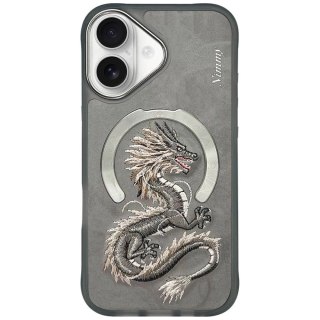 Etui Nimmy Dragon MagSafe na iPhone 16 - szare