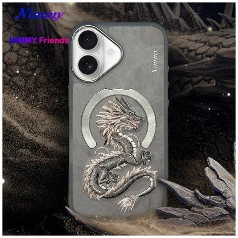 Etui Nimmy Dragon MagSafe na iPhone 16 - szare