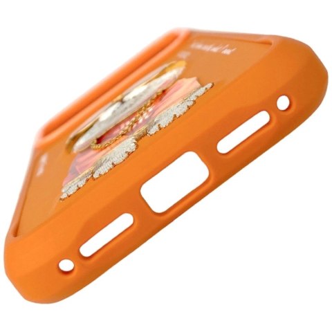 Etui Nimmy Glasses Cool Cat na iPhone 17 Pro - pomarańczowe