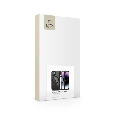 Etui Tech-Protect MagMat MagSafe na iPhone 15 - przezroczysto-czarny
